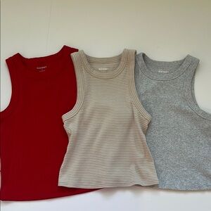 Trio of Old Navy muscle tanks.